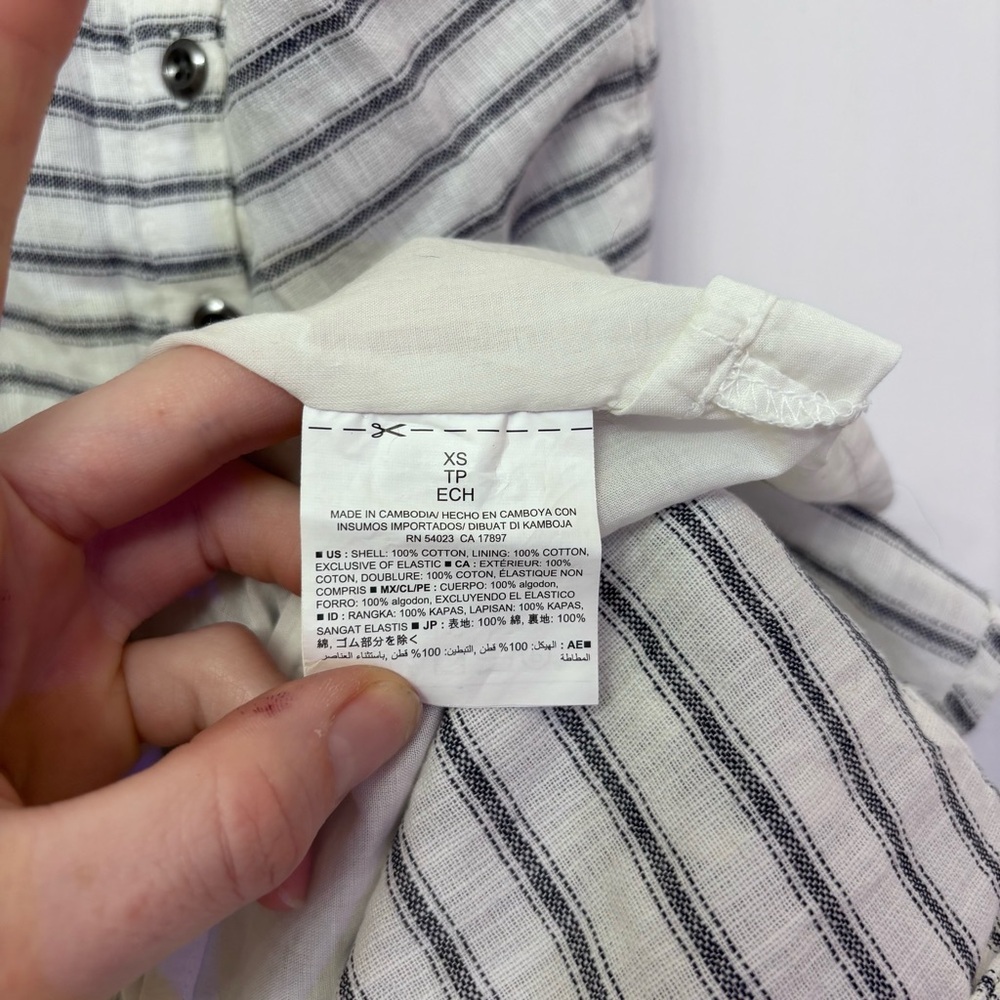 Cream Stripe Button Front Dress | Old Navy XS - Picture 6 of 10